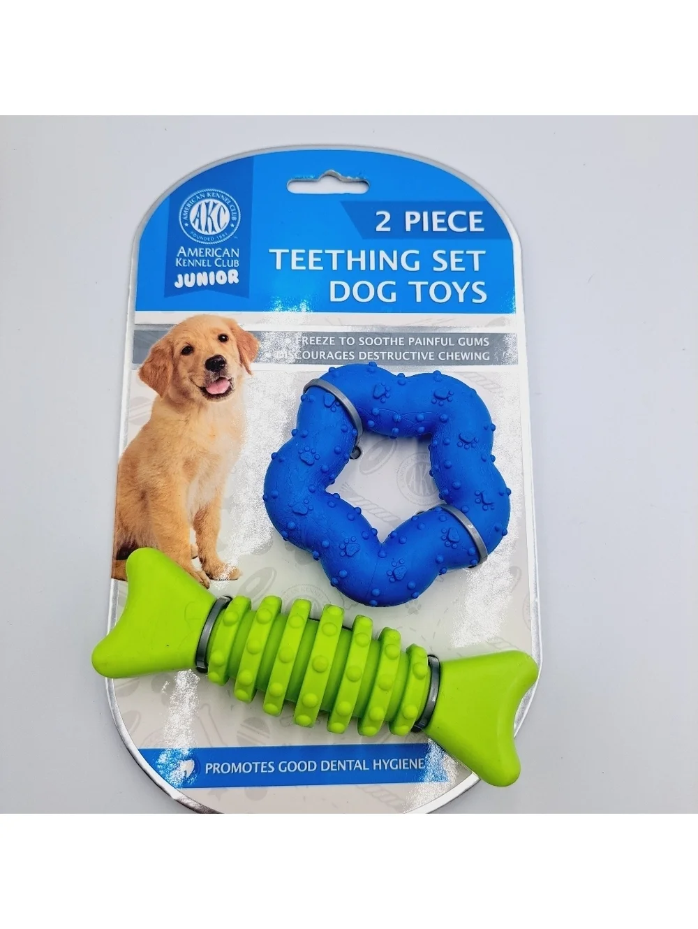 American Kennel Club 3 Piece Dog Puppy Chew Teething Toy Set Small Pet Training
